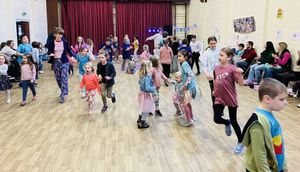 Youngsters enjoying themselves at the dance-a-thon