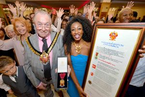 Beverley was presented with the honour by Wolverhampton's new mayor, Councillor Phil Page