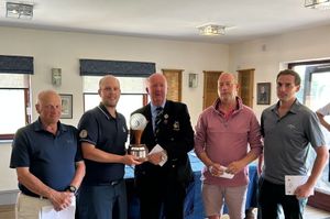 Derek Birch, James Kirkham, Christopher Andrews and Sam Bainbridge were presented with the Shropshire Star team championship trophy by Shropshire & Herefordshire president Nigel Chesters