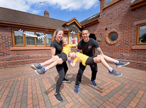 Ben Bate, his wife Leanne with twin girls Macy and Miyah are helping others keep fit during lockdown