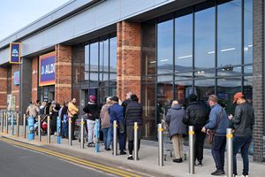 Long queues today at Aldi