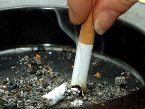 A cigarette being stubbed out