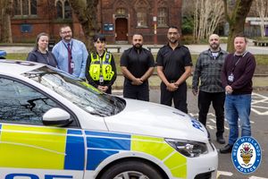 Inspector Saqib Butt (centre) and officers from his problem solving team