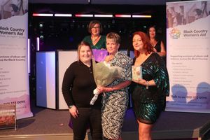 Left to right: Marie Gauntlett from award sponsor Hubtel IT; Sara Ward, CEO of BCWA; Inspirational Woman of the Year 2025 winner Jo Downing; last year’s winner Kerry Tidman; Amy Parker, Finance Director and Deputy CEO of BCWA.