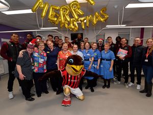 Supporting image for story: Gallery: Walsall players spread the Christmas cheer with gift-giving visit to Walsall Manor Hospital