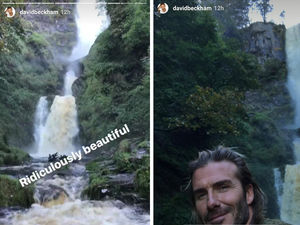 David Beckham posted images on Instagram of his visit to the Pistyll Rhaeadr in 2017