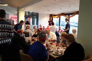 Telford College students serving a festive feast to members of the Dawley Dinner group at the college’s Orange Tree restaurant in Wellington.