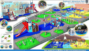 Option two: Explorer's Adventure Park would, like the first option, have a Darwin theme complete with ship and a fun castle