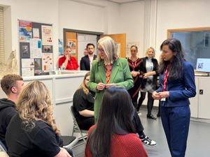 Skills minister Jacqui Smith visits Dudley College with Dudley MP Sonia Kumar