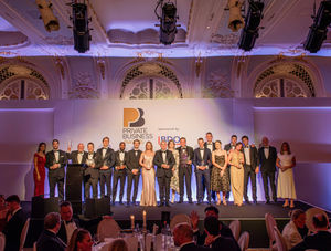 Winners on stage at the Private Business Awards 2025