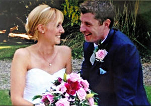 Lindsay Clift, of Bilston, who died during childbirth complications, with her husband Darren Clift on their wedding day