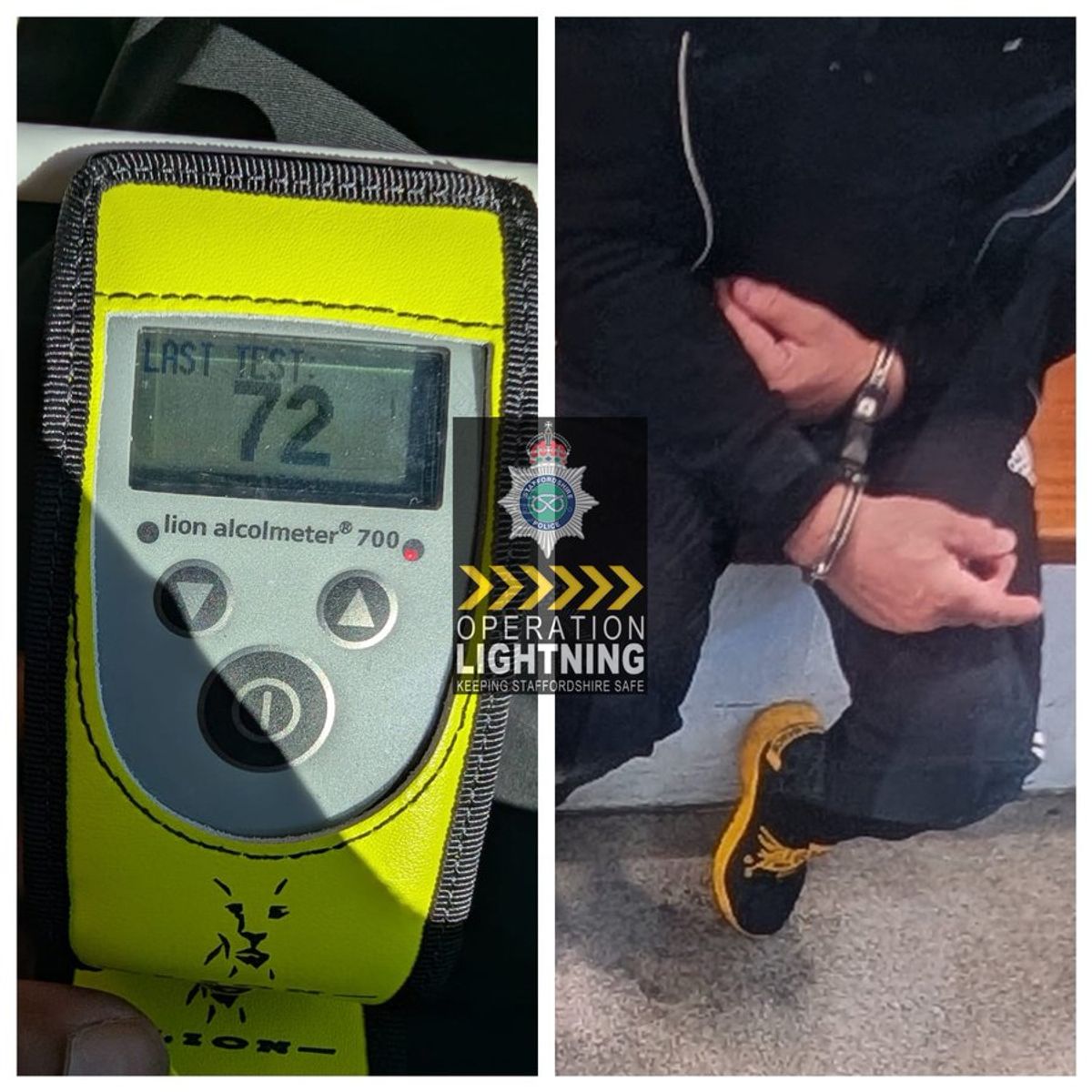 Staffordshire Police traffic cops have successful Easter Sunday arresting drivers breaking the law