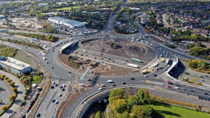 Work on the junction linking the M6 and A454 near Walsall