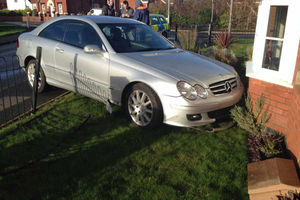 This car ended up in a garden in Telford after it left the road