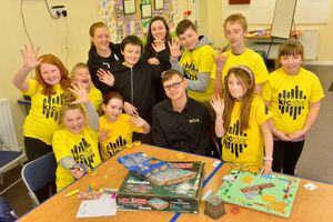 Leader Ben Williams with some of the youngsters and volunteers