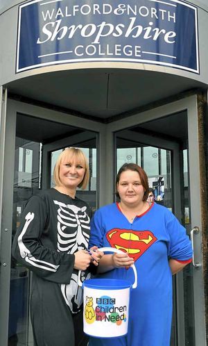 Walford and North Shropshire College head of A-levels Sara Shelston, and student Emma Mounsey, did their bit
