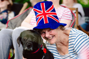 Mooley and Trish Fenwick from Shrewsbury enjoy the Royal Wedding