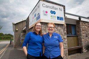 Pictured Sally Lloyd Davies, the newly appointed Chief Officer of South Denbighshire Community Partnership with Margaret Sutherland, the retiring Chief Officer.
