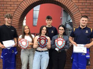 Award winning students (from left), Dylan Pearson, Rosie Linney, Mollie Kirk, Finley Woodward, Safina Watters and Harry Wright