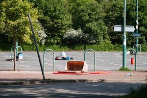 Mess left on the Meole Brace Park and Ride car park