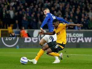 Marshall Munetsi scores for Wolves against Everton