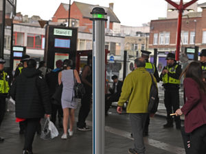 Supporting image for story: Watch as police descend on bus station in day of action 