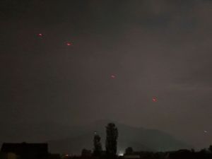 Red projectiles are seen over Srinagar