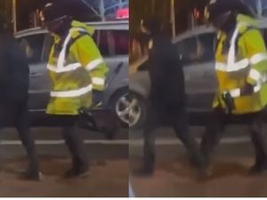 Supporting image for story: Investigation after police officer caught on camera tripping up Wolves fan