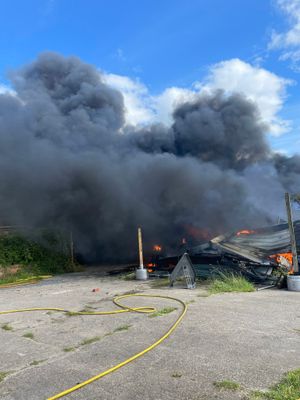 The blaze in Whitchurch on Monday night. Photo: Wem fire station