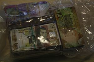 The cash found on Mukhtar Hussain