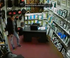 The man checks that the coast is clear