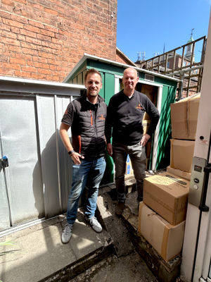 Simon Dennis, Managing Director Jointing Tech and Andy Haycock, Ops Manager Jointing Tech, outside at The Haven Wolverhampton