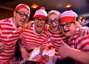 (L to R) in 2015: Dave Sznober, Jason Fielding, Tyler Sznober, aged 11, and Tallulah Fielding, aged 9, from Telford