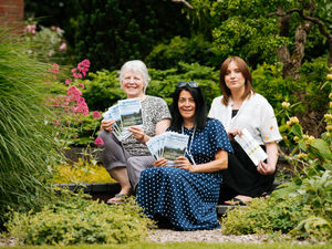 Pictured at Windy Ridge in Little Wenlock, near Wellington, garden owner Fiona Chancellor, Paola Armstrong of Love Wellington and Stacey Teece of Community Resource. Photo: Jamie Ricketts