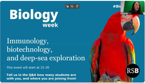 Ms McClure presenting a live streamed Biology webinar