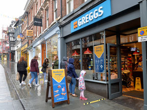 Supporting image for story: Peckish pastry lovers defy the rain as some Shropshire  Greggs stores reopen
