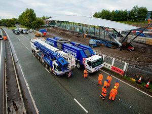Supporting image for story: A442 closure: Minimal disruption as new Telford footbridge gets ready for lift-off
