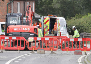 A483 closed at Garthmyl, between Welshpool and Newtown. Picture: Phil Blagg Photography