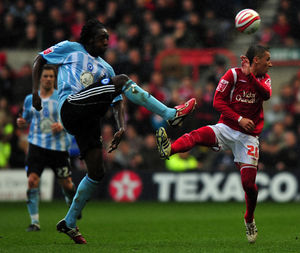 Nottingham Forest's Radoslaw Majewski and Peterborough United's Exodus Geohaghon (left). Picture: PA