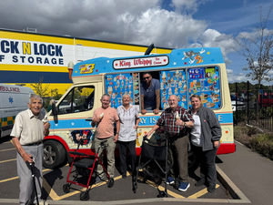 Residents from HC-One’s Foley Grange Care Home enjoying ice cream from BB King Whippy