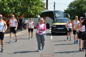 Baton-bearer Judith Frost at Harper Adams University, near Newport, 
