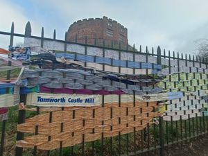Supporting image for story: Crafters create special art around boundary of Tamworth Castle 
