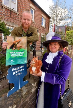 New High Sheriff: Mandy Thorn MBE is pictured learning about the plight of the Red Squirrel, with Alastair Hughes-Roden from the Woodland Trust