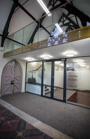 Inside the completed Lye & Wollescote Cemetery Chapel