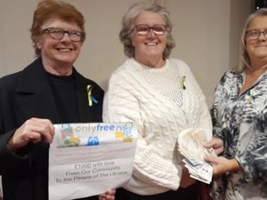 Supporting image for story: Inventive Cannock women raise £1,000 for Ukraine by creating unique ribbons