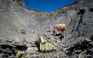 The scene of the crash in the Alps