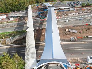 Supporting image for story: Side by side: Old and new Telford bridges captured by drone