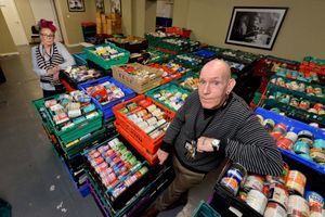 Dawn Walls and Paul Burns, officers at homeless charity Housing First, at Good Shepherd Wolverhampton