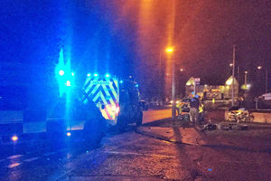 Emergency services at the scene of the crash. Photo: Wednesfield Police