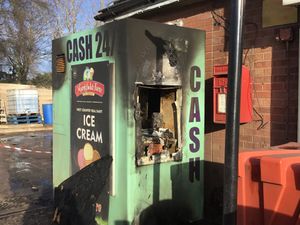 Supporting image for story: 'Burnt to a crisp': Thieves set cash machine on fire near Market Drayton